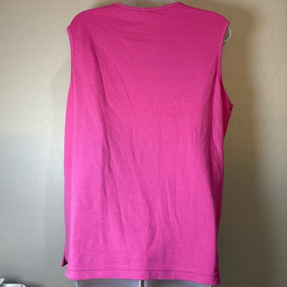 BonWorth Pink Vintage Tank Top with Parrot and Palm Tree Embroidery Women XL - Picture 4 of 5